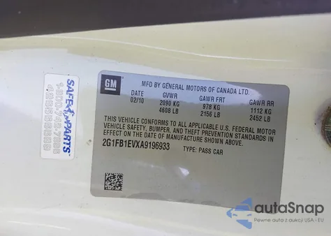 2010 Chevrolet Camaro 1Lt из США, поврежденный, VIN 2G1FB1EVXA9196933